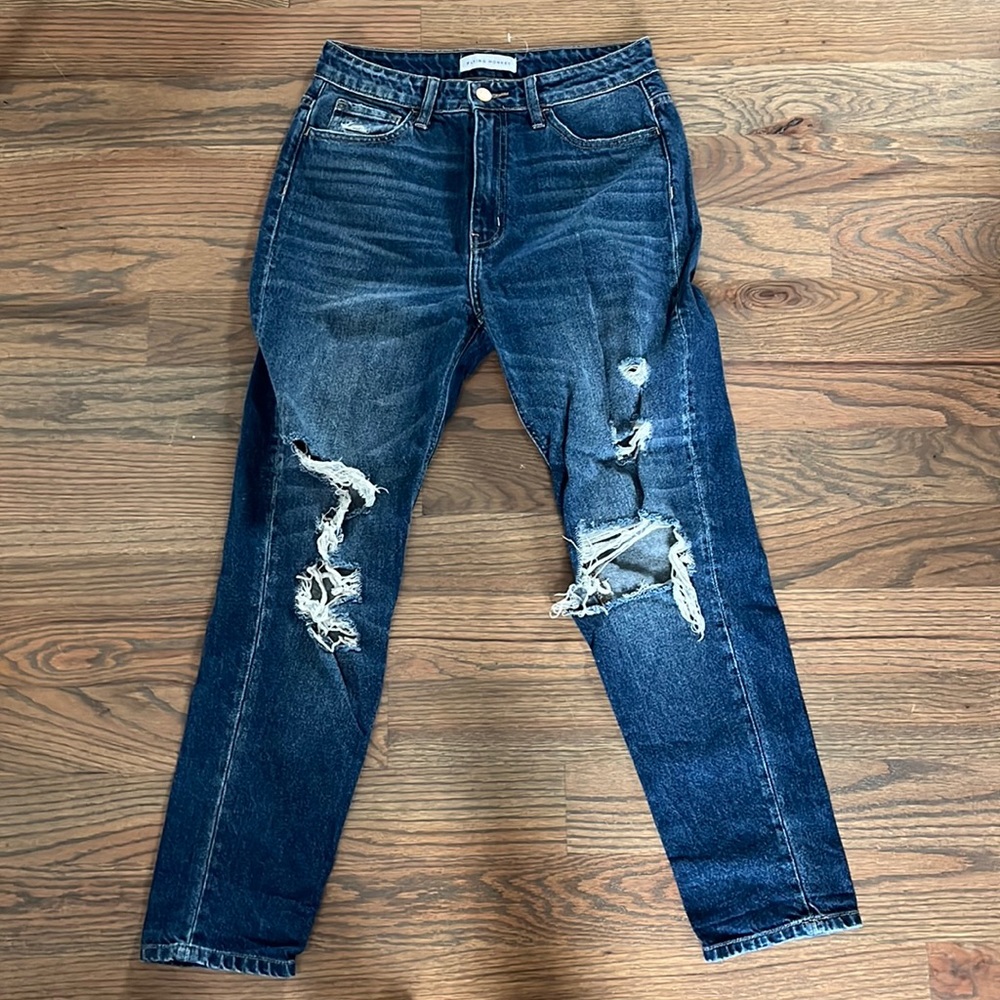 Denim ripped jeans